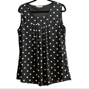 Timeson Polka dot sleeveless blouse Size XL